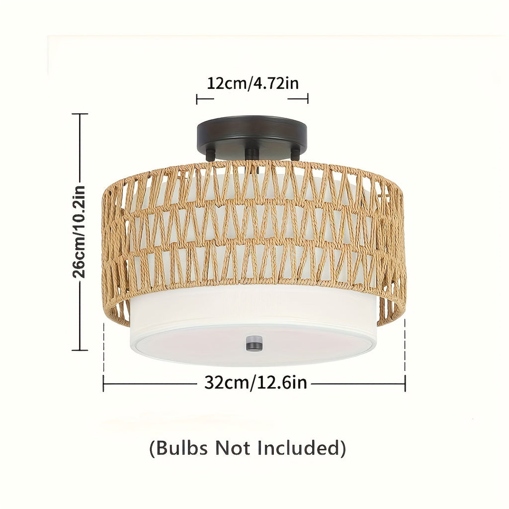 Boho Rattan Ceiling Light