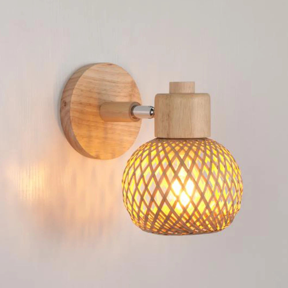 Rattan Bamboo Wall Sconce
