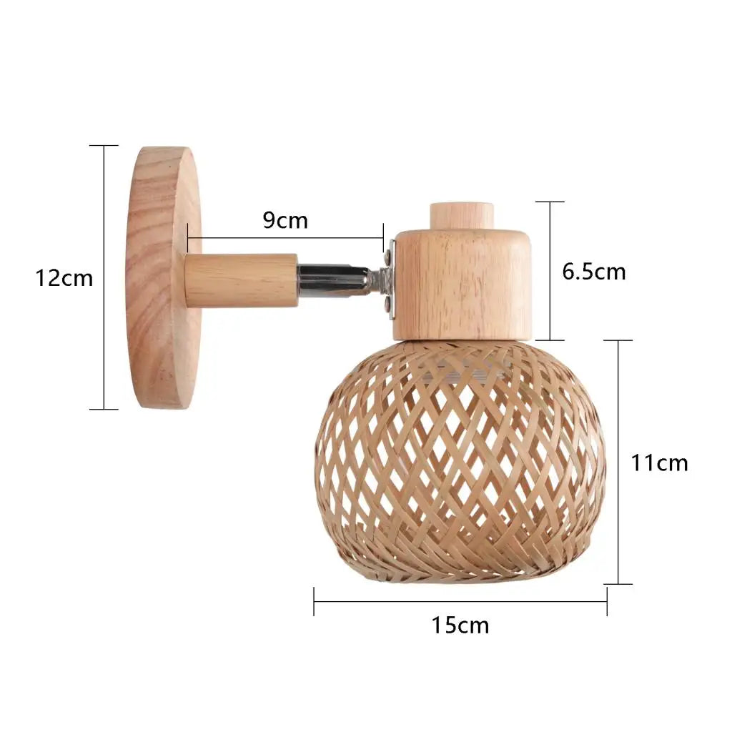 Rattan Bamboo Wall Sconce